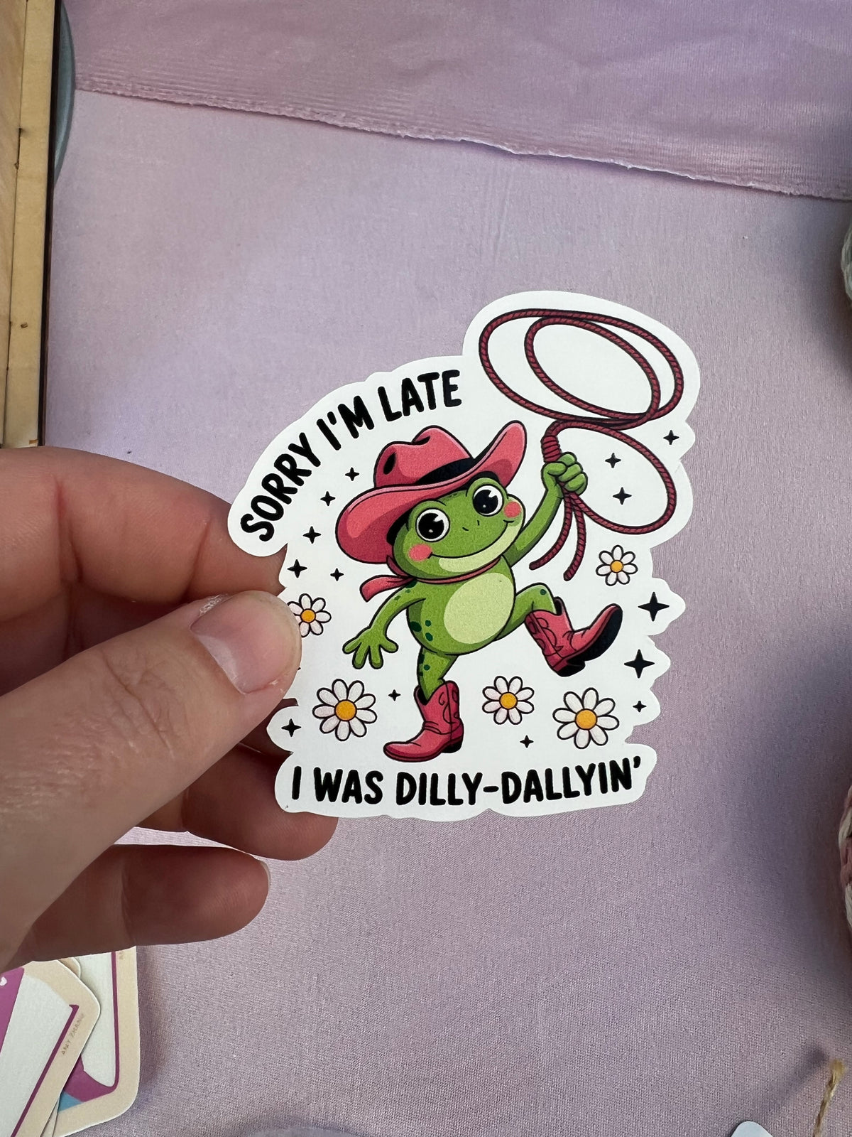 Sorry I’m Late Frog Vinyl Sticker