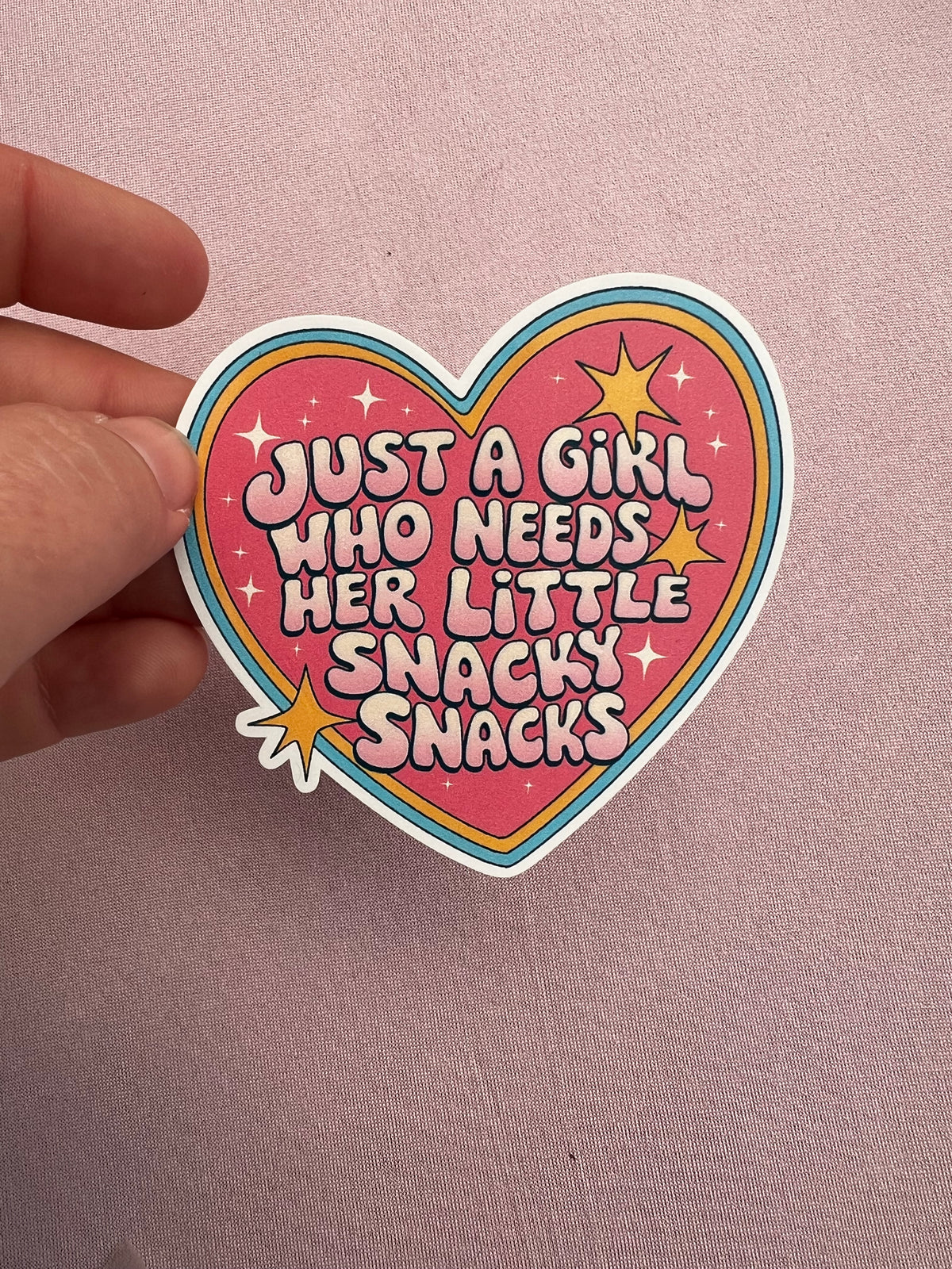 Snacky Snacks Heart Vinyl Sticker