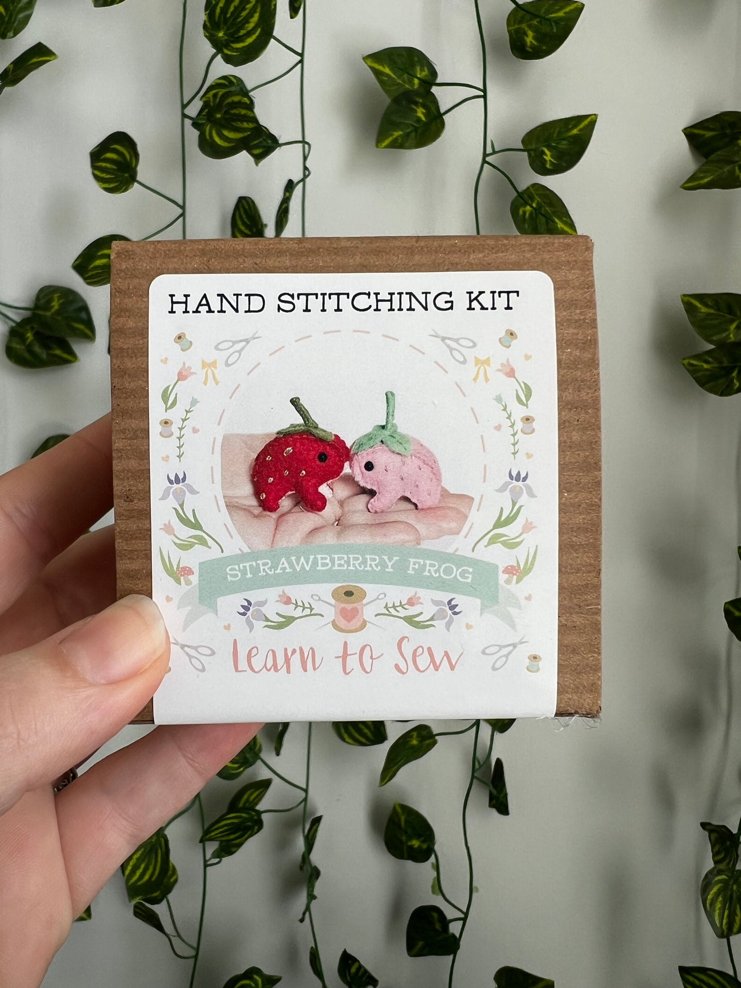 Felt Strawberry Frogs Sewing DIY Kit