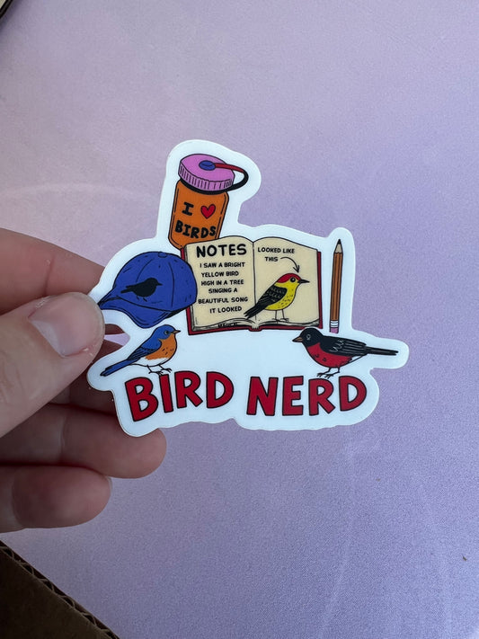 Bird Nerd Vinyl Sticker