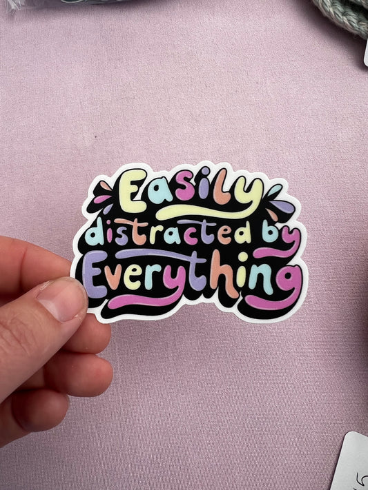 Easily Distracted Vinyl Sticker