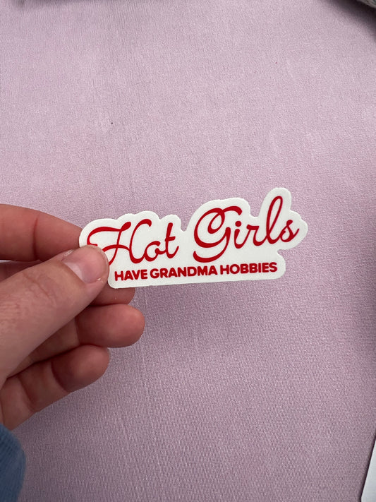 Hot Girls Pink Vinyl Sticker