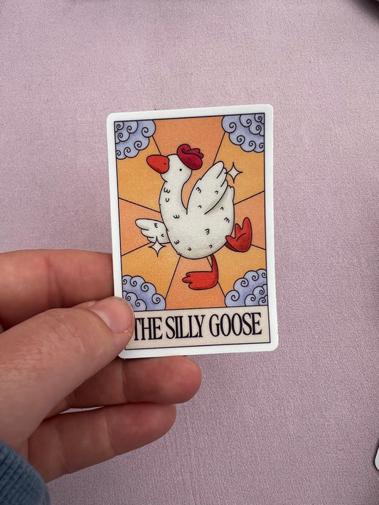 Silly Goose Tarot Card Vinyl Sticker
