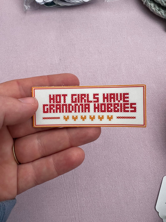 Cross Stitch Grandma Hobbies Vinyl Sticker