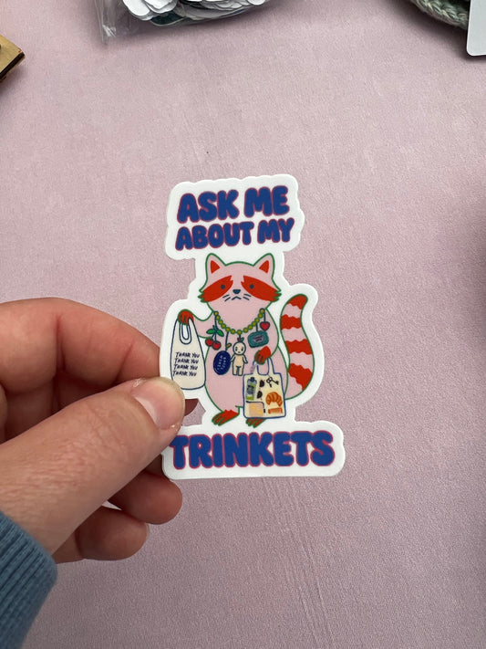 Trinket Raccoon Vinyl Sticker