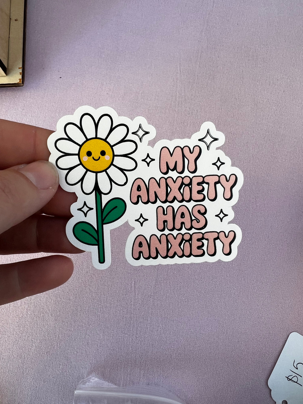 Anxiety Daisy Vinyl Sticker