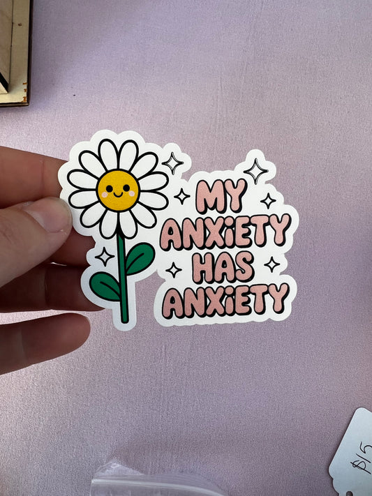 Anxiety Daisy Vinyl Sticker