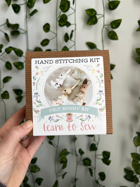 Embroidered Felt Bunnies Animal DIY Kit