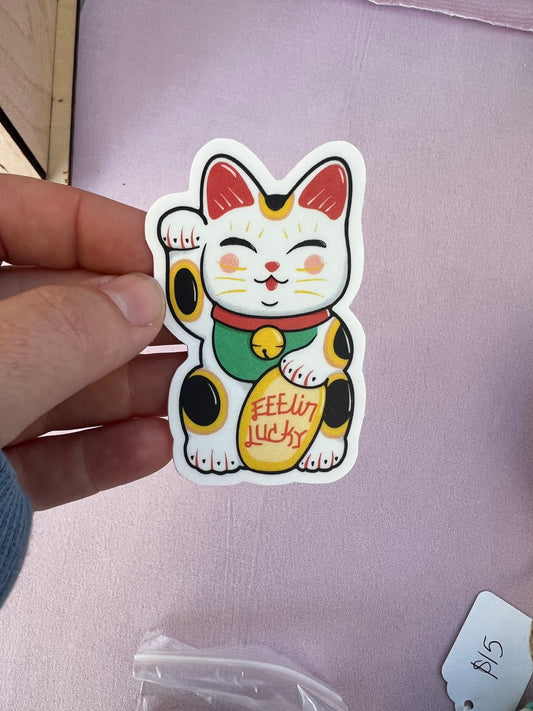 Lucky Cat Vinyl Sticker