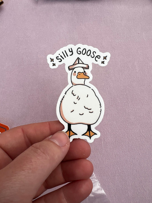 Silly Goose Hat Vinyl Sticker