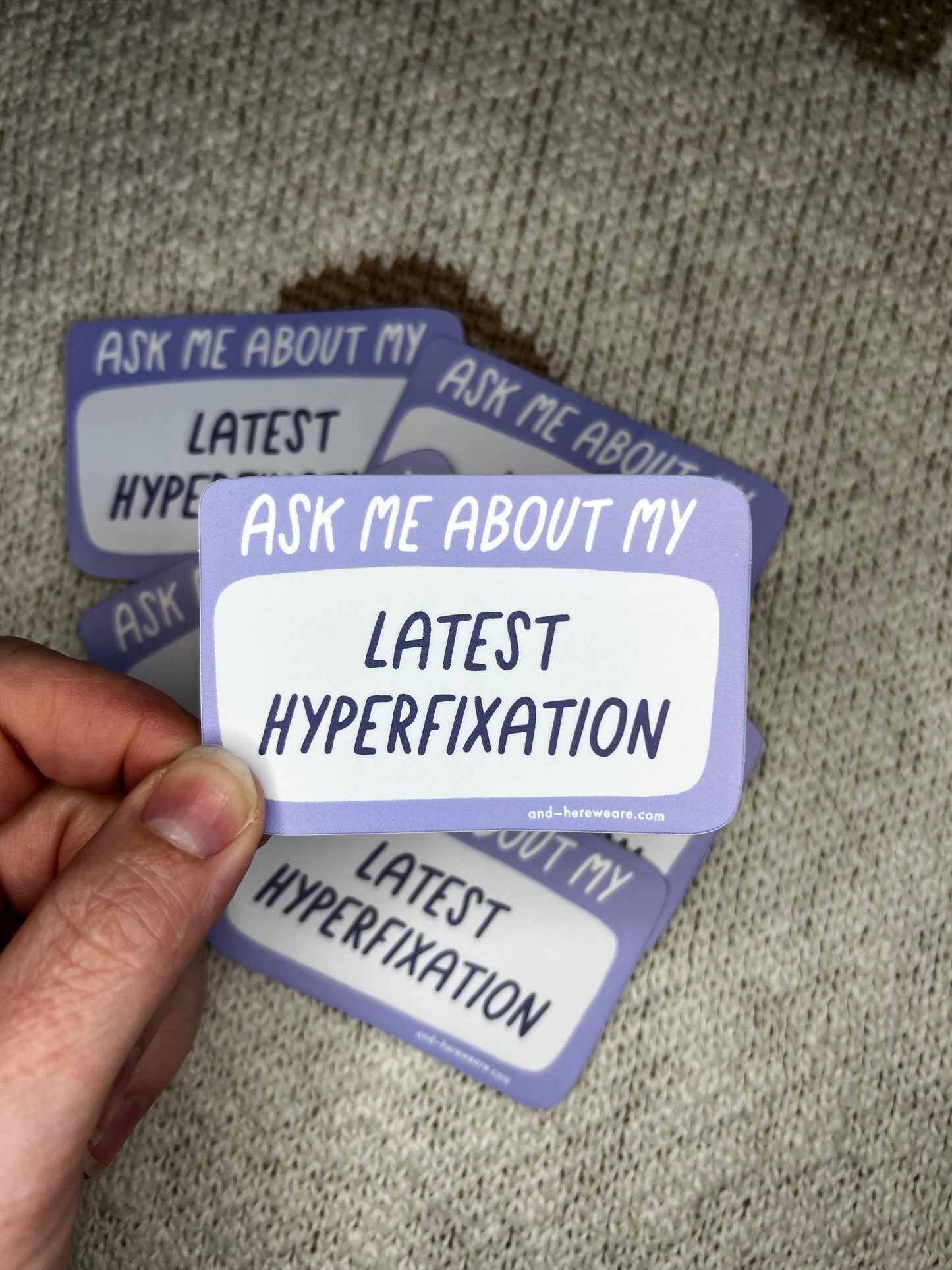 Latest Hyperfixation Name Tag Vinyl Sticker